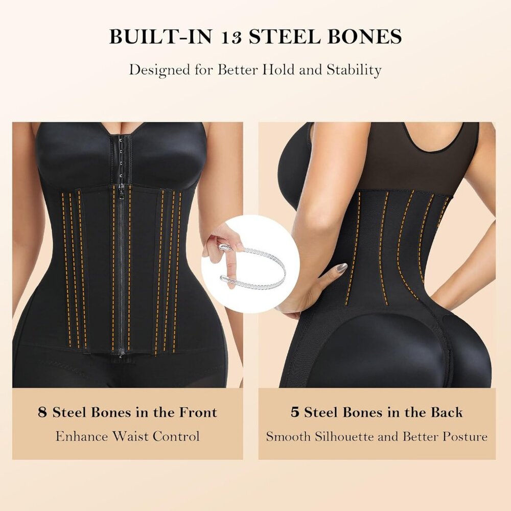 Women' Shapewear Tummy Control Body Shaper Girdles Post Garment 1-Black - Picture 5 of 6